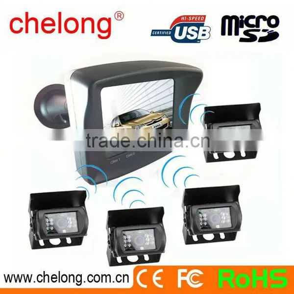 12M long range support max 4 wireless camera bus wireless backup camera system rear view car camera