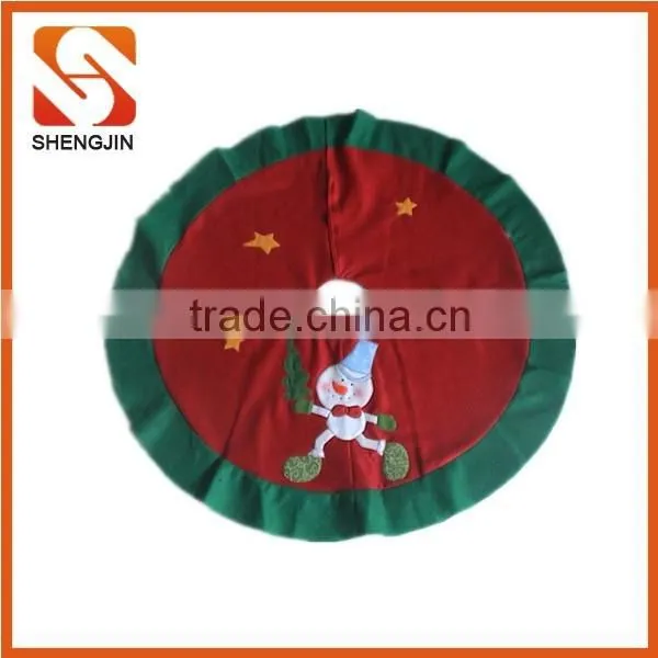 SJ-6488 Factory Sale Cheap Xmas Tree Skirt Double Layer Felt Christmas Tree Skirt photo-3