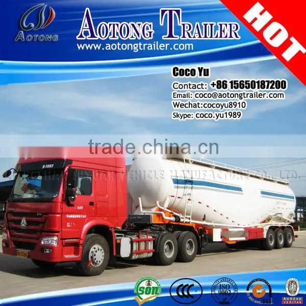 Semi-Trailer Type and Truck Trailer Use 3 Axles 50ton Bulk Cement Tank Trailer Quality Choice