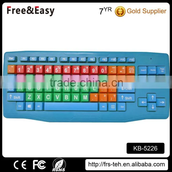 Waterproof Color With Large Keys Plug and Play Children Wired Keyboard photo-6