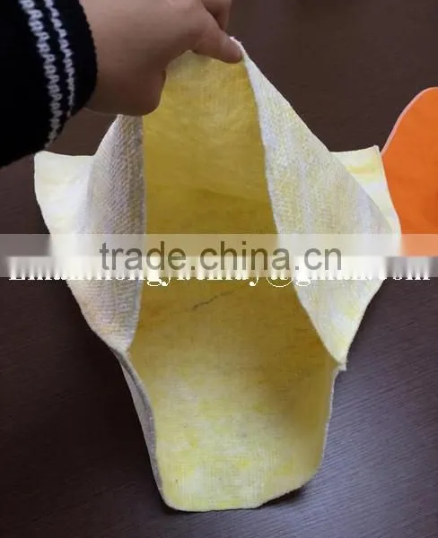 Cotton / Polyester Stitch Bonded Nonwoven Yellow Color Cotton Floor Cloth With Eyelet photo-3