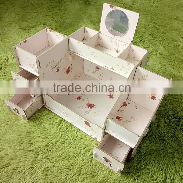 China Home&office Eco-friendly Foldable Wooden/plastic Desktop Storage Box photo-3