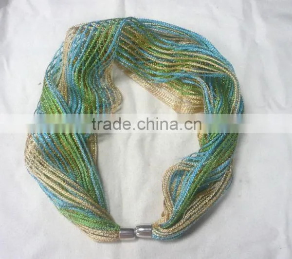 MARDI GRAS SCARF WITH SILVER CLASP