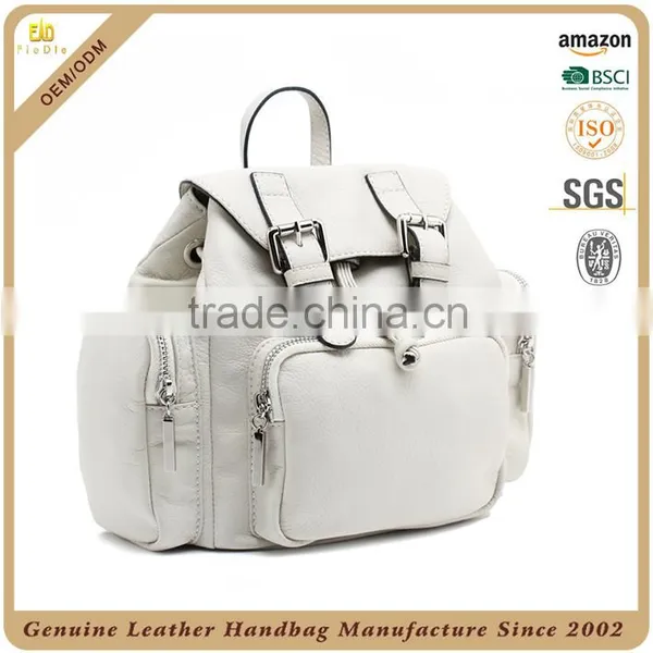 Guangzhou Fiedle Leather Bag Manufacturer OEM Durable Real Natural Leather Backpack With Multi Pockets photo-3