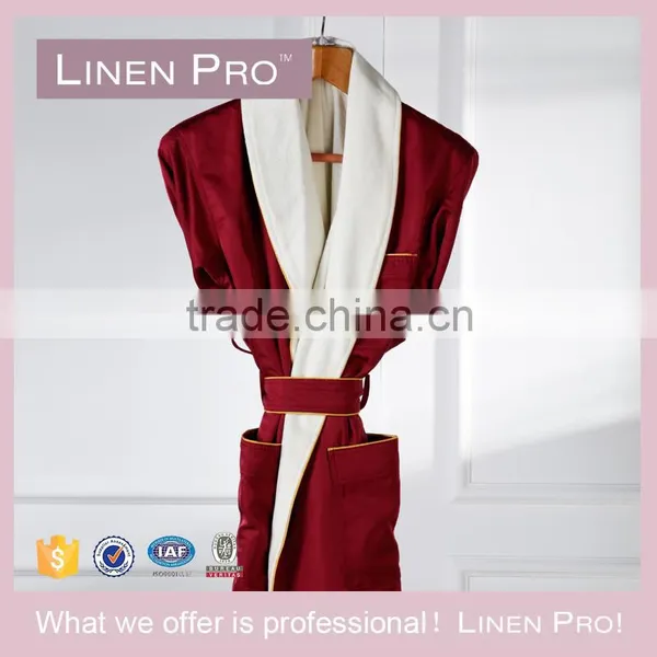 LinenPro 400GSM Terry Cloth Hotel Bathrobe Hooded 100% Cotton Bathrobe for Men photo-5
