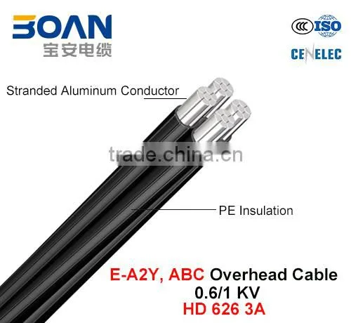 E-A2y 0.6/1 Kv Al/UV-XLPE ABC/Overhead Cable HD 626