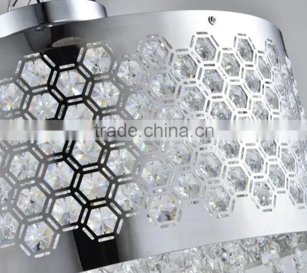 2015 Modern Crystal Ceiling Lamp With Laser Cut Hexagon Patterned Shade photo-3