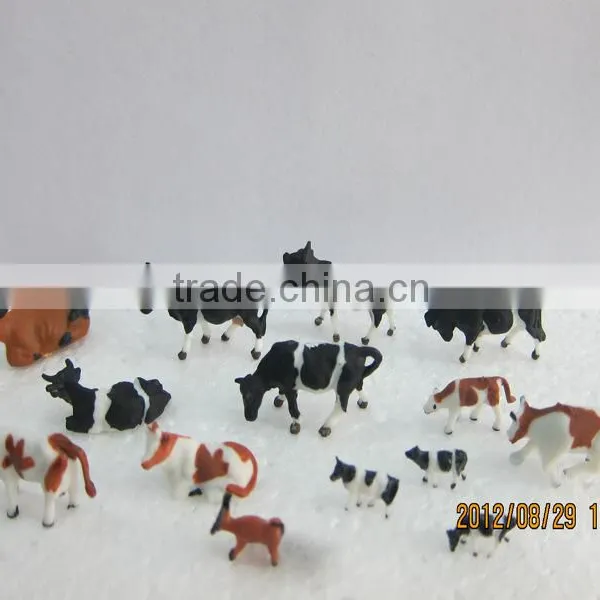 Model Figure, Model Animals, Scale Animals for Z Scale, Plastic Building Resin Farm Cow for 1/150 photo-4