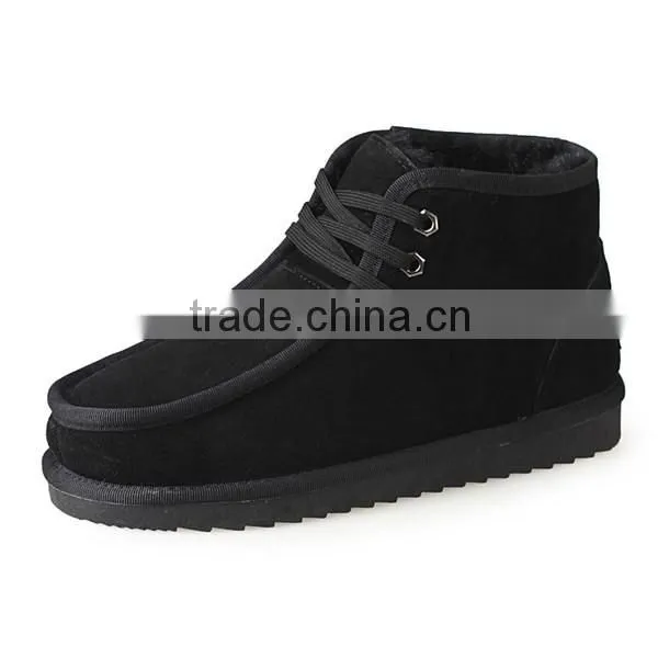 Soft Leather Warm Fur Linined Men European Style Snow Boots photo-5