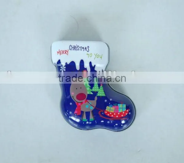 Beautiful Printing Christmas Decoration for Candy/sweet and Christmas Boot Shape Gift Tin Box photo-2