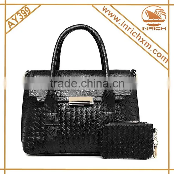2016 China Wholesale Knitted PU Handbag And Purse Set photo-4