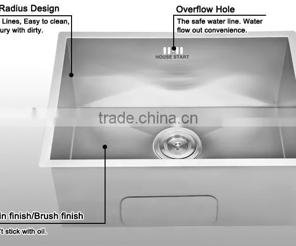 Modern Kitchen Ware Handmade Stainless Steel Undermount Kitchen Sink With Single Bowl photo-2