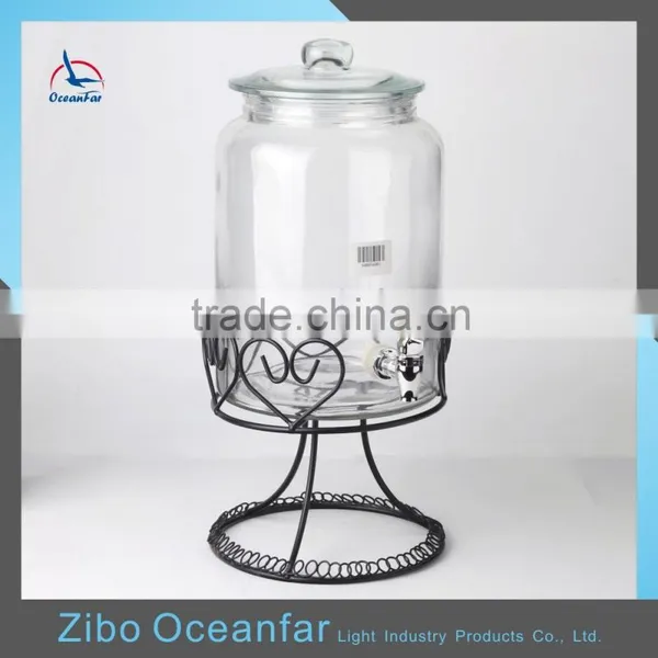 Wholesale Clear Glass Dispenser Decanter High Quality Glass Jar With Tap photo-2