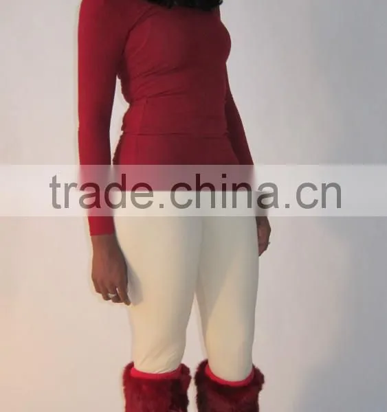 Long Style Wholesale Fashion Women Rabbit Fur Leg Warmers Girls photo-2