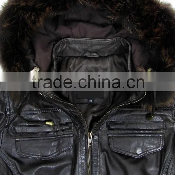 Ladies Genuine Leather Jacket With Fur photo-5