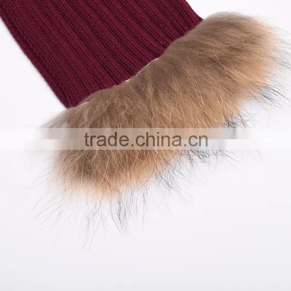 Baby Knitted Scarf With Raccoon Fur Cotton Knitted Scarf for Baby KZ160095 Supplier's Choice photo-4
