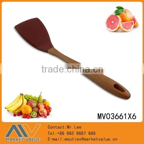 HIGH QUALITY SILICONE SOUP LADLE WITH WOODEN HANDLE photo-6