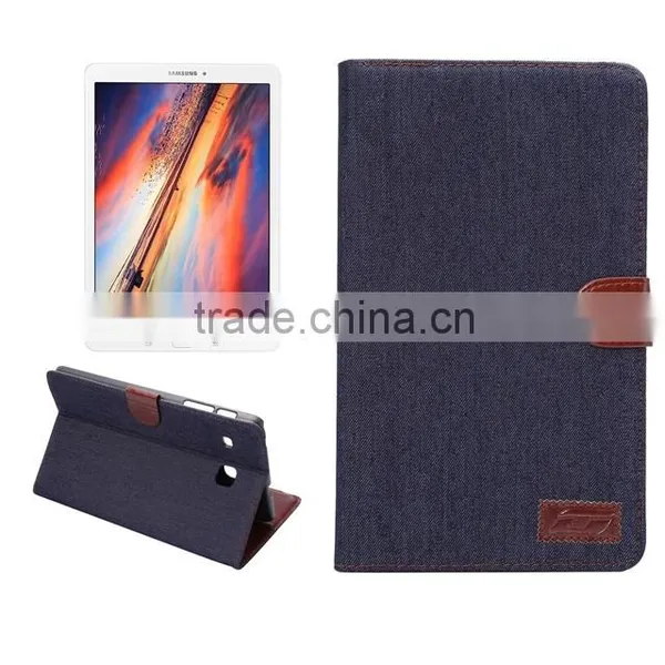 for Samsung Tab E 8.0, Classic Design Jeans Leather Standcase, Flip Wallet Leather Case, PU Leather Tablet Case photo-4
