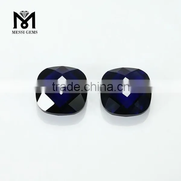 Double Briolette Faceted Gemstone 34# Sapphire Cushion 12x12 Synthetic Corundum photo-3