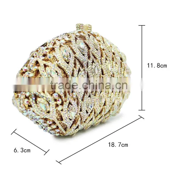 Beautiful Crystal Party Stone Evening Clutch Bags Handbags Expensive Canvas Bag (88138A-AB) photo-2
