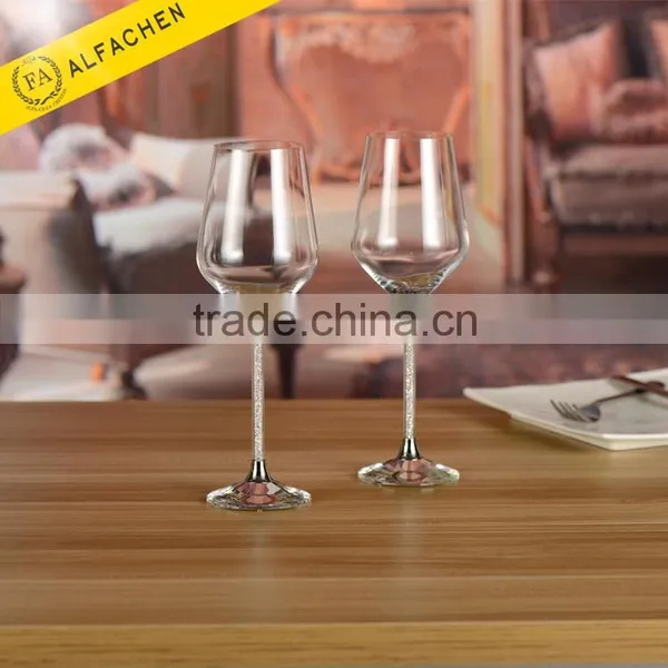 Transparent Fancy Rhine Czech Crystal Wine Glass