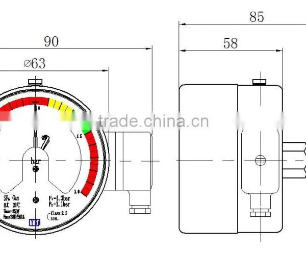 China Factory Manufacture High Voltage Transformer Dedicated Electric Contact Pressure Gauge photo-4