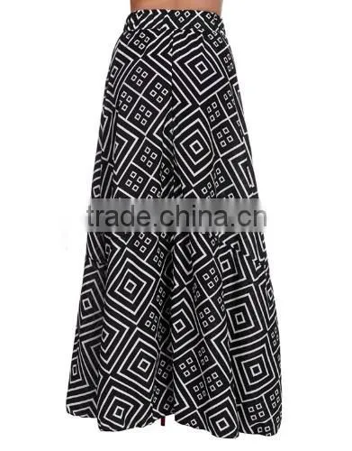 New Lady Women's Fashion Maxi Geometric Print Casual Long Pleated Party Skirt photo-5