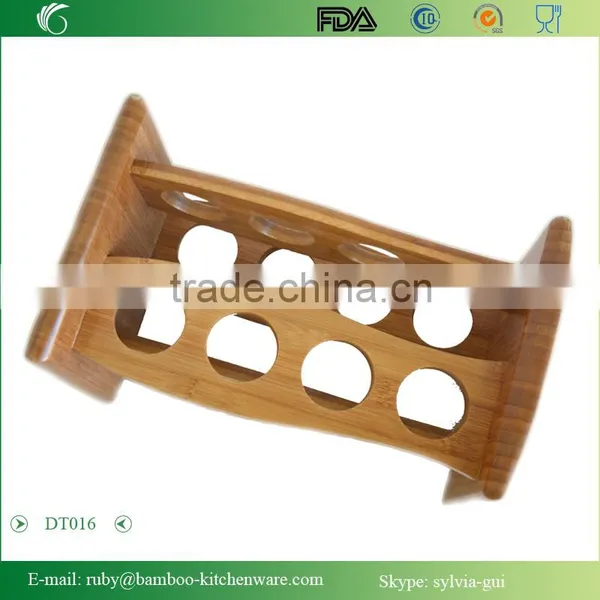 DT016/Bamboo Wooden Salt Pepper Surgar Spice Glass Bottle Jar Shaker Holder Rack Stand photo-3