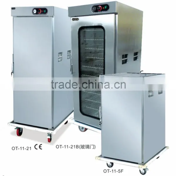 High Quality Mobile Double Door Electric Food Warmer Cart Trolley photo-2