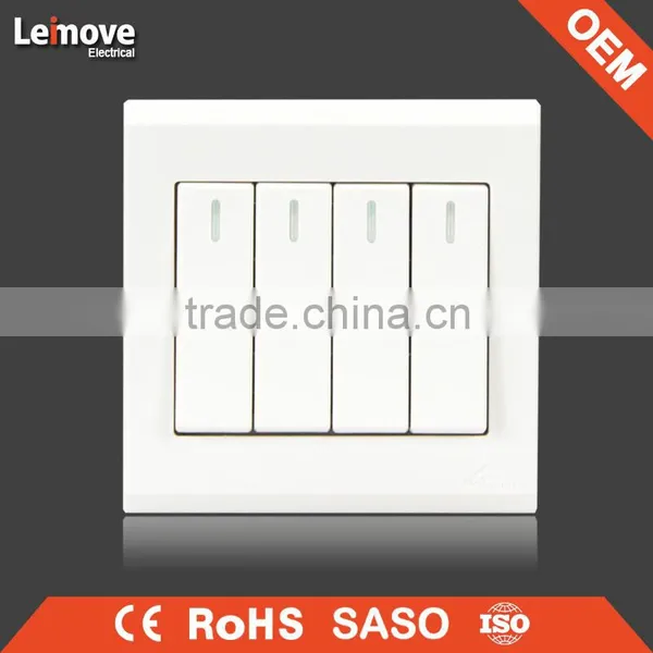 High Quality Frosted Faceplate PC White One Gang One Way One Gang Two Way Switch photo-4