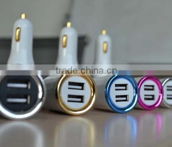 Hot Selling 2016 Christmas Gift 5v 2100ma Usb Mini Car Charger Double Usb Ports Mini Car Charger photo-3