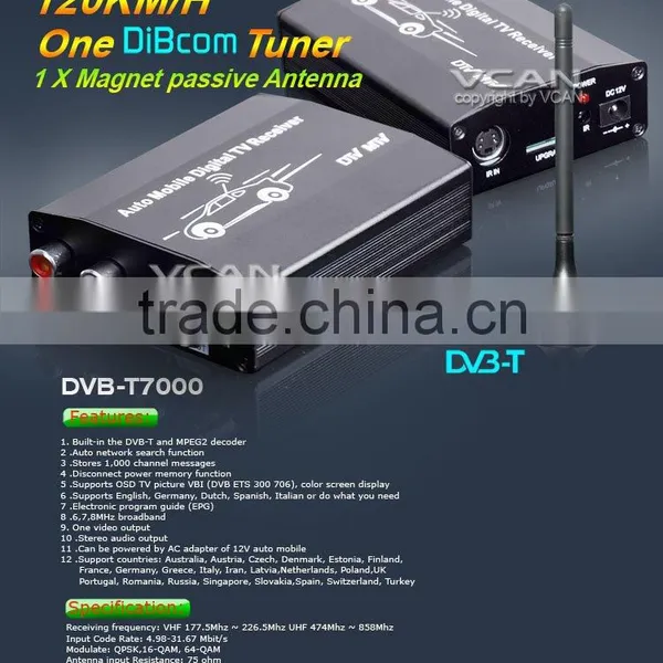 DVB-T7000 hd Car DVB-T Digital tv Receiver One Tuner One Antenna MPEG2 H.264 High Speed photo-4