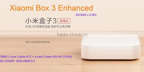 NEW 2016 Original XIAOMI Mi BOX 3 Enhanced TV BOX 3 Pro 4K MT8693 2-core 64 2.0GHz 4K Media Player photo-4