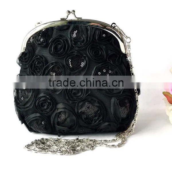 Very Cheap Lace Sequin Kiss Lock Bridal Evening Purse(LCHEB163)