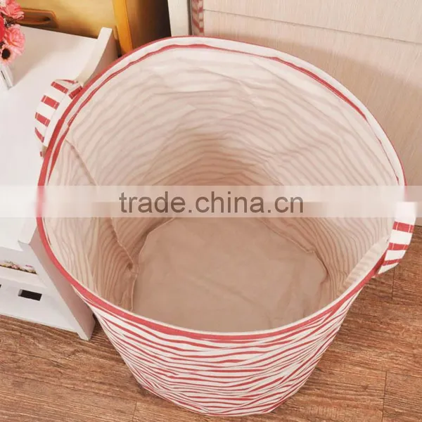 Unique Cotton Sundries Storage Bin Linen Collapsible Folding Laundry Basket photo-2