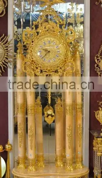Ornate Bronze Ormolu Grandfather Floor Clock, Dore Gilded Grandfather Pendulum Clock photo-5