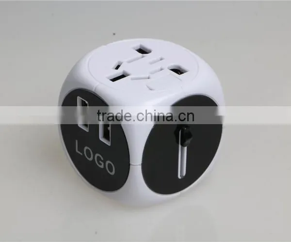 Newest Travel Adapter Universal Plug to American Power Adapter With Double USB Port 250V 2500Ma Universal Travel photo-2