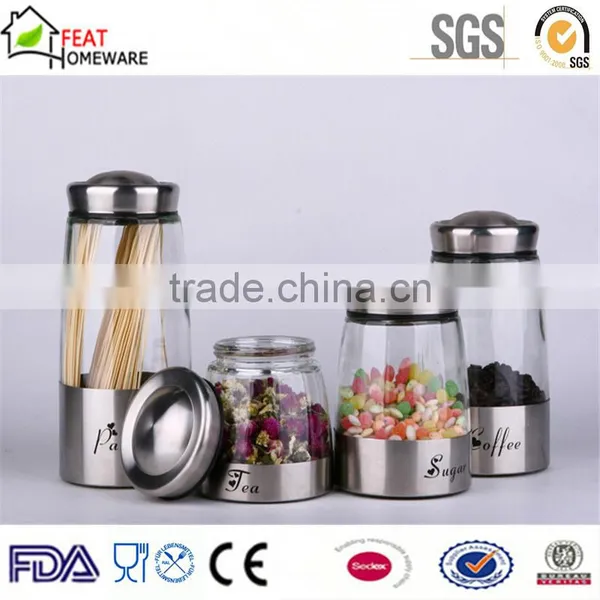 Cheap High Quality Glass Coffee Tea Sugar Storage Canister Jar photo-3