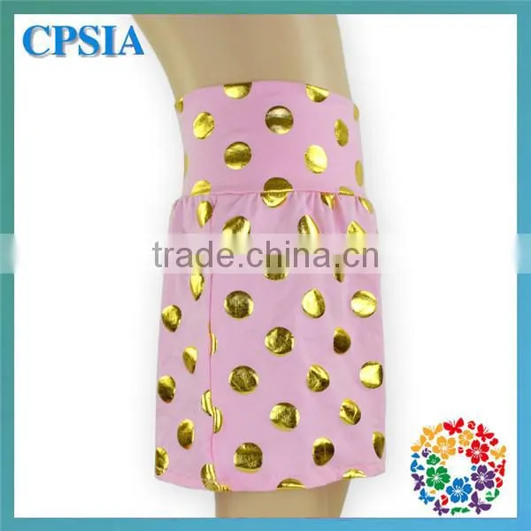 Hot Pink Gold Polka Dot Fashion Super Mini Newest Model Kids Sequin Skirt photo-2