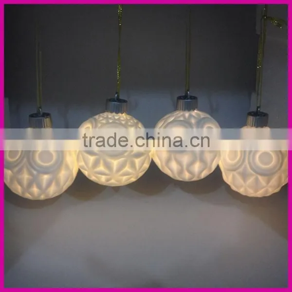 New Product Christmas Ceramic LED Light Ball for Indoor Party Decoration