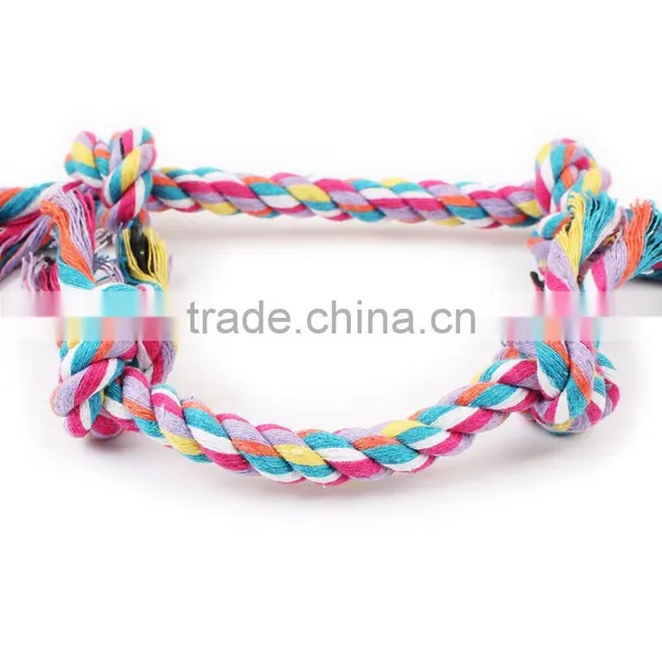 Small Spot Wholesale Selling Pet Dog Rope Toys 16cm Double Knot Woven Cotton Rope Molar Tooth photo-5