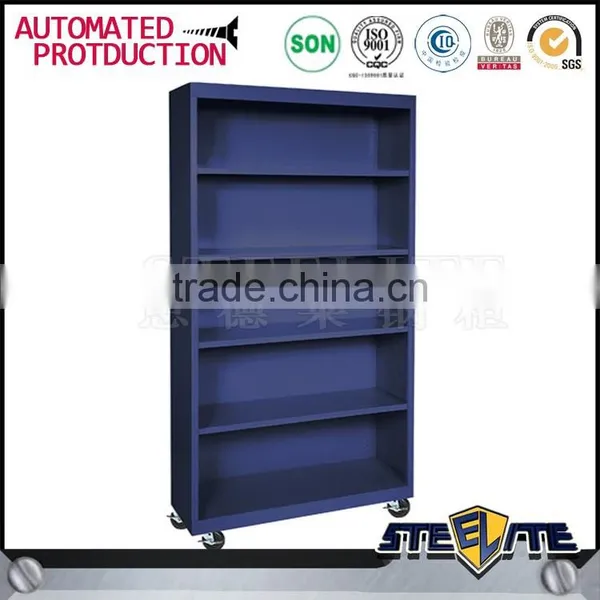 Modern Furniture 5 Shelves Office Metal Bookcases On Wheels photo-6