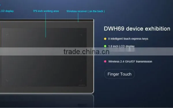 2015 HOT SALE! Huion DWH69 LCD Wireless Graphic Drawing Tablet Pen Display photo-5