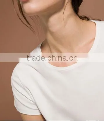 2016 New Fashion Summer Cotton Women Blank O-neck Short Sleeve T Shirts photo-4