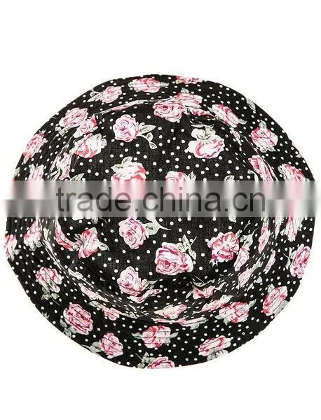Custom Floral Round Top Bucket Hat photo-2