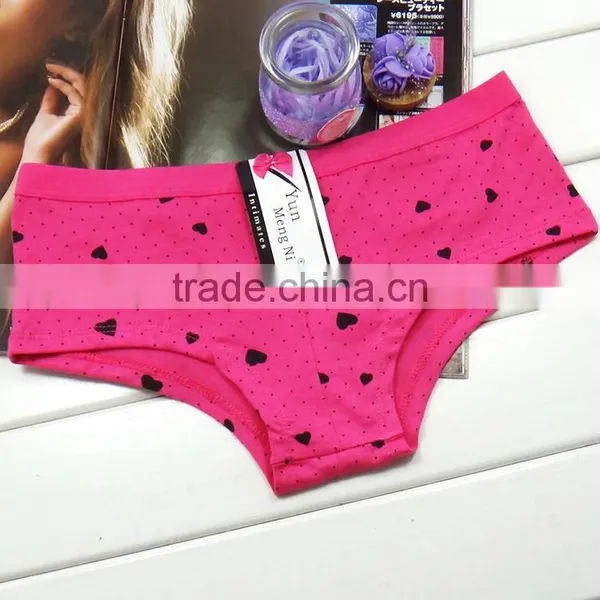 Fancy Heart Printing Sexy Lingerie Soft Cotton Ladies Brief Mature Women Panty photo-3