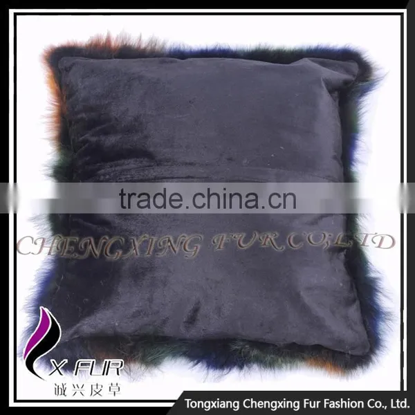 CX-D-55 Genuine Fox Fur Wholesale Custom Colorful Latest Design Cushion Cover photo-6