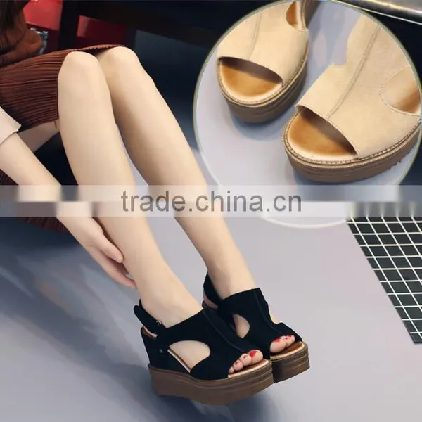 Zm50101b Summer Lady pu Sandal Flange Women Height Increasing Shoes photo-2