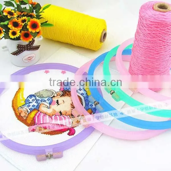 Wholesale Colorful Embroidery Frames Cheap Plastic Hoops Frosted Embroidery Hoop Cross Stitch 15cm 18cm 21cm photo-5