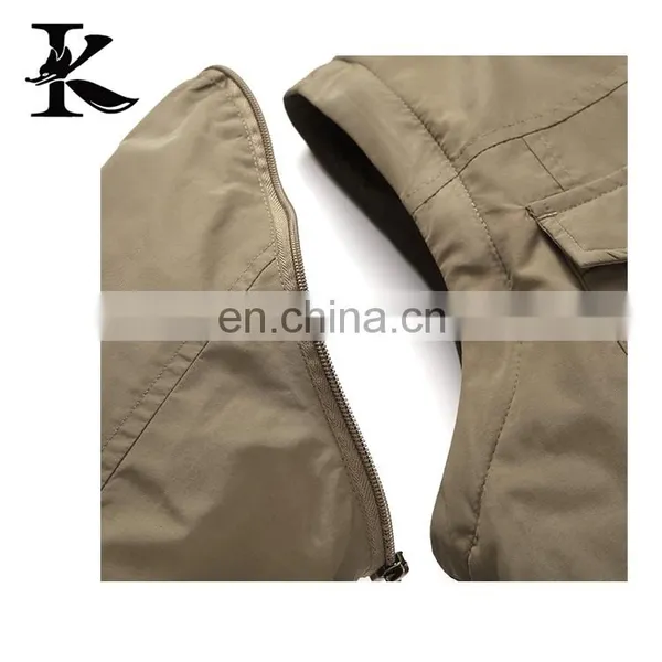 Men Demountable Sleeve Windbreak Jacket Hiking Outdoor Wear photo-4